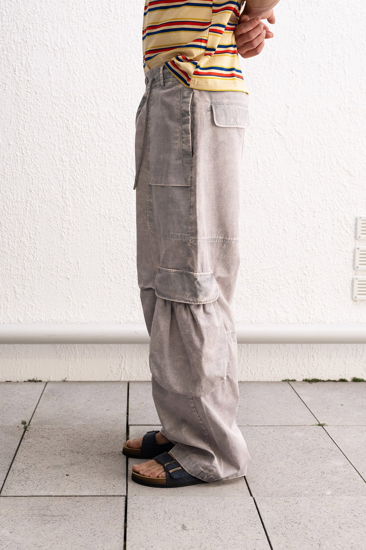 SOLUK EFEKTLİ KARGO GRİ PANTOLON - GRİ M