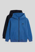 Standart Kalıp 2'li Paket Lacivert-Saks Erkek Çocuk Sweatshirt - 11336