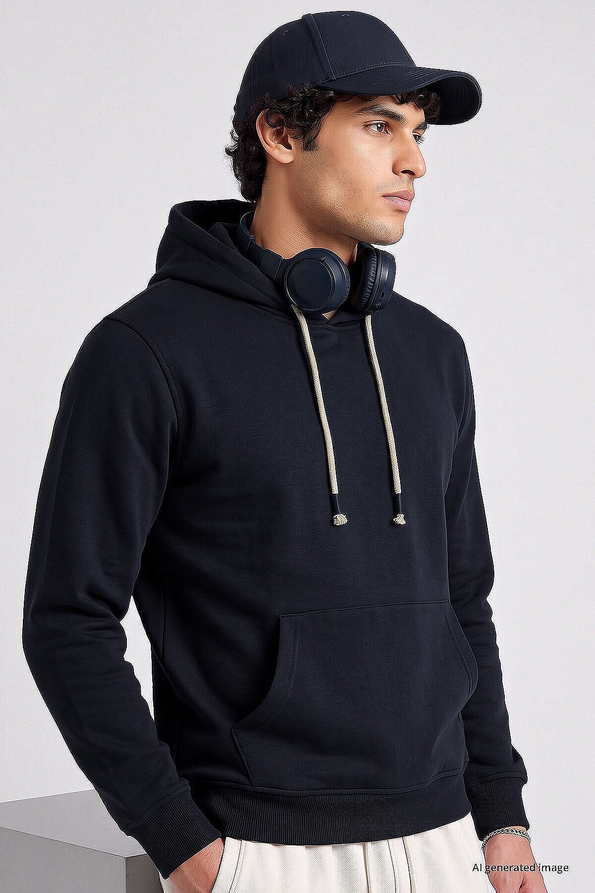 Standart Kalıp 2'li Paket Lacivert-Taş Erkek Sweatshirt - 88513