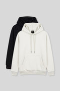 Standart Kalıp 2'li Paket Siyah-Ekru Erkek Sweatshirt - 88513