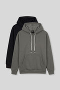 Standart Kalıp 2'li Paket Siyah-Haki Erkek Sweatshirt - 88513