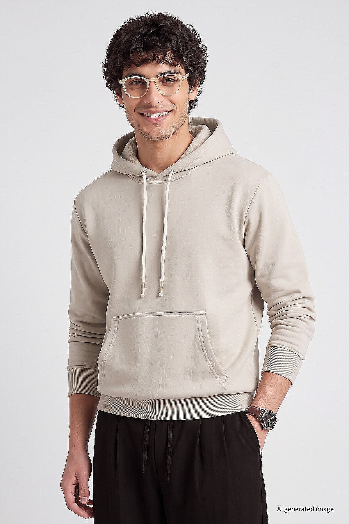 Standart Kalıp 3'lü Paket Haki-Bej-Kahverengi Erkek Sweatshirt - 88513