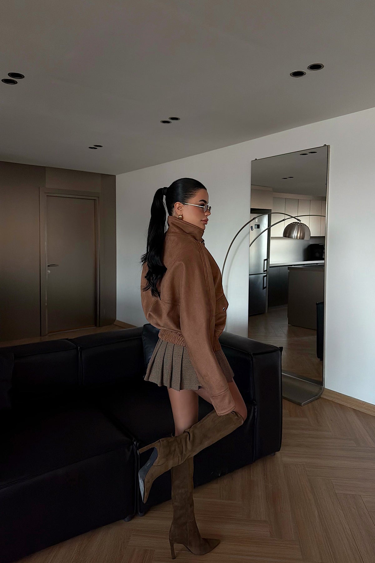 Taba Düğme Detay  Deri Ceket ATE-4745