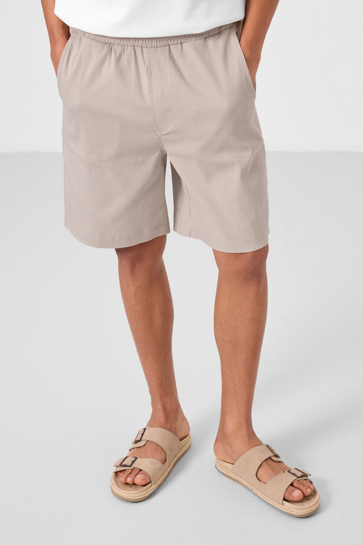 Taş Standart Fit Dokuma Hafif Esnek Chino Erkek Şort - 81289