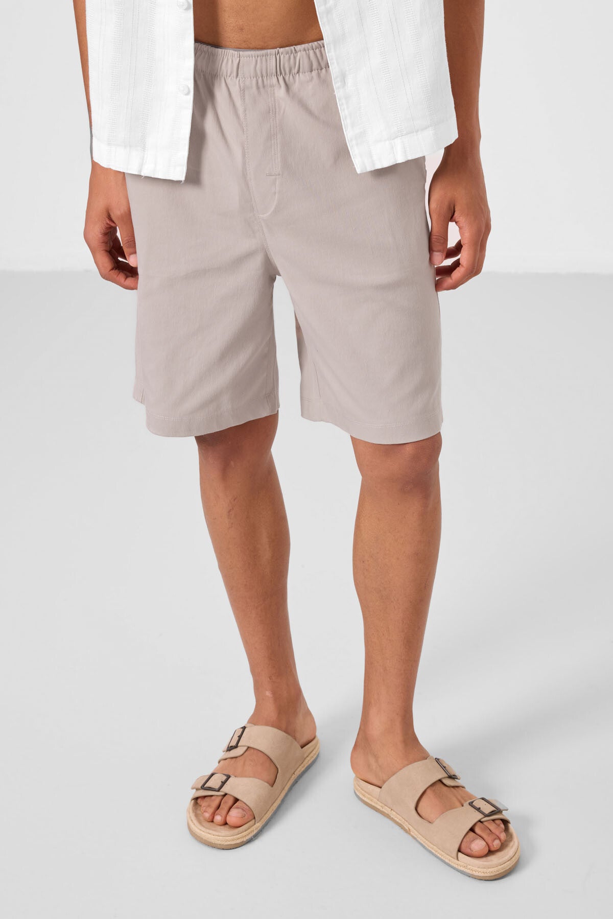 Taş Standart Fit Dokuma Hafif Esnek Chino Erkek Şort - 81291