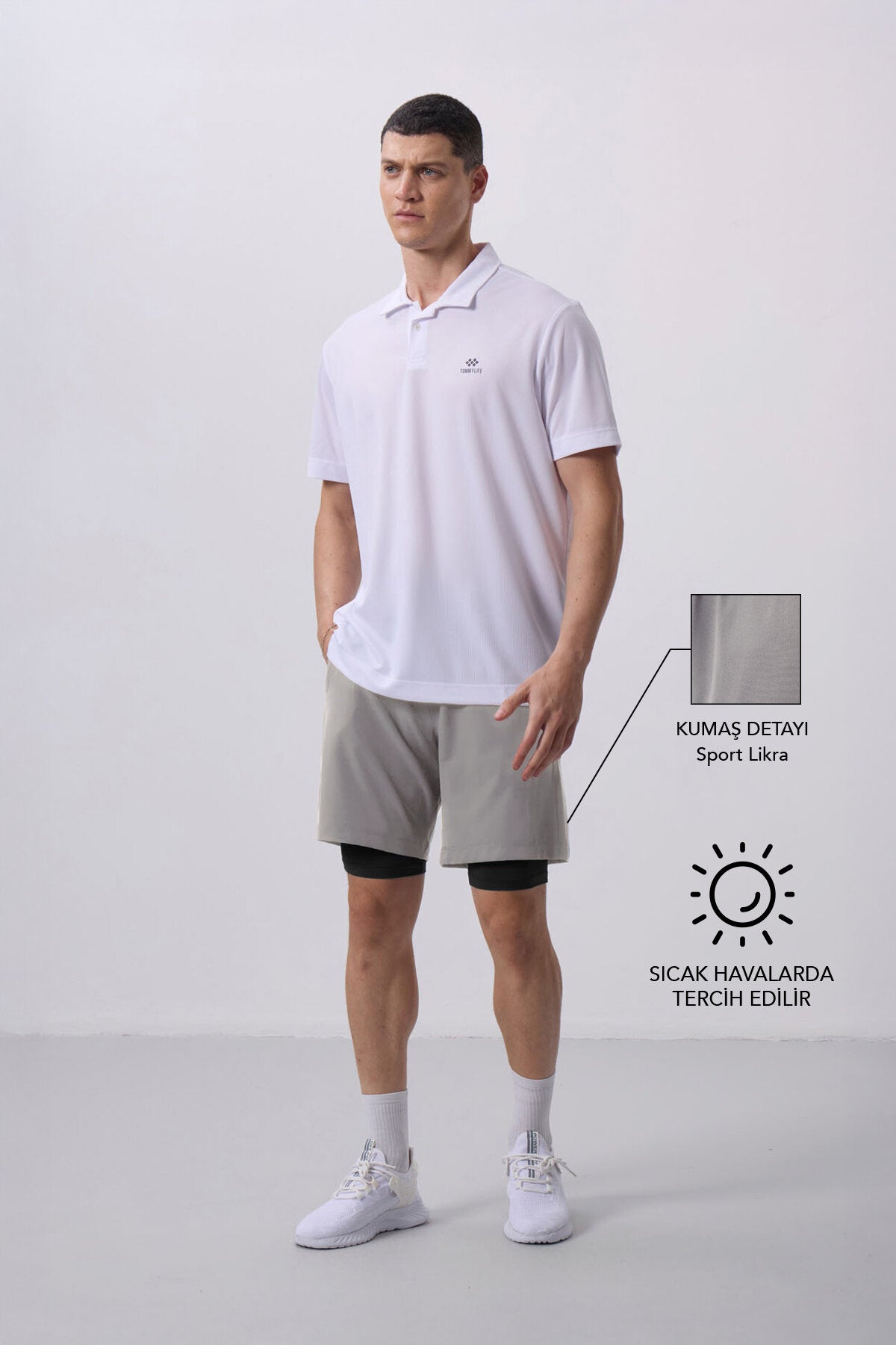 Taş İnce Yumuşak Standart Fit Erkek Taytlı Şort - 81287