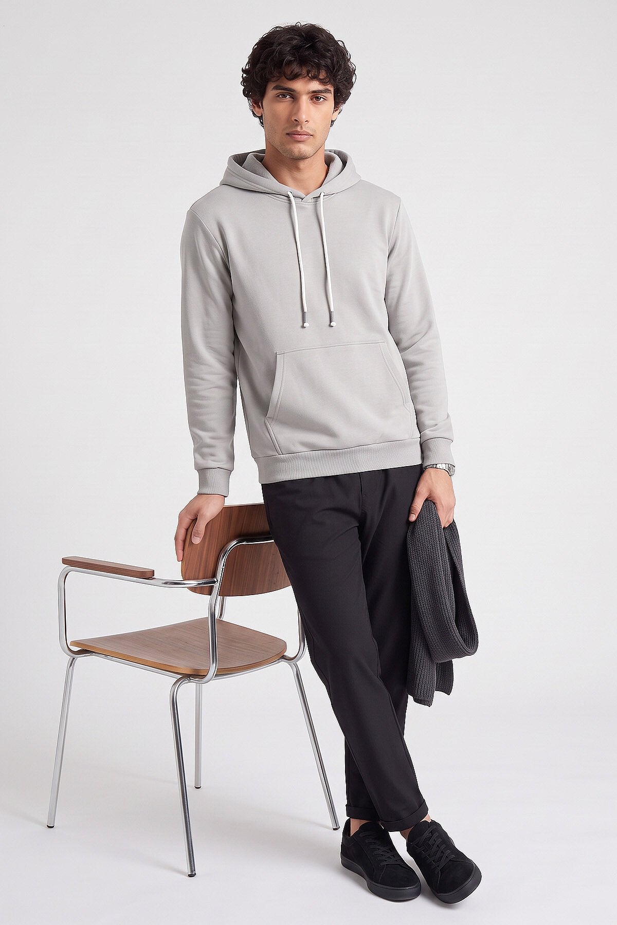 Taş Standart Kalıp Basic Erkek Sweatshirt - 88513