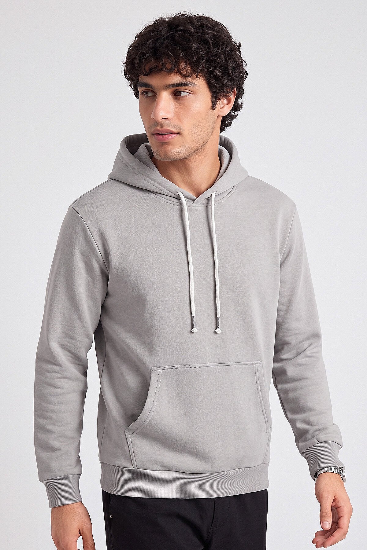 Taş Standart Kalıp Basic Erkek Sweatshirt - 88513