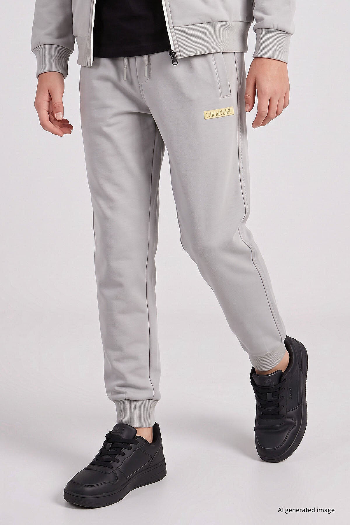 Taş Standart Fit Basic Dik Yaka Jogger Erkek Çocuk Eşofman Takım  - 11327