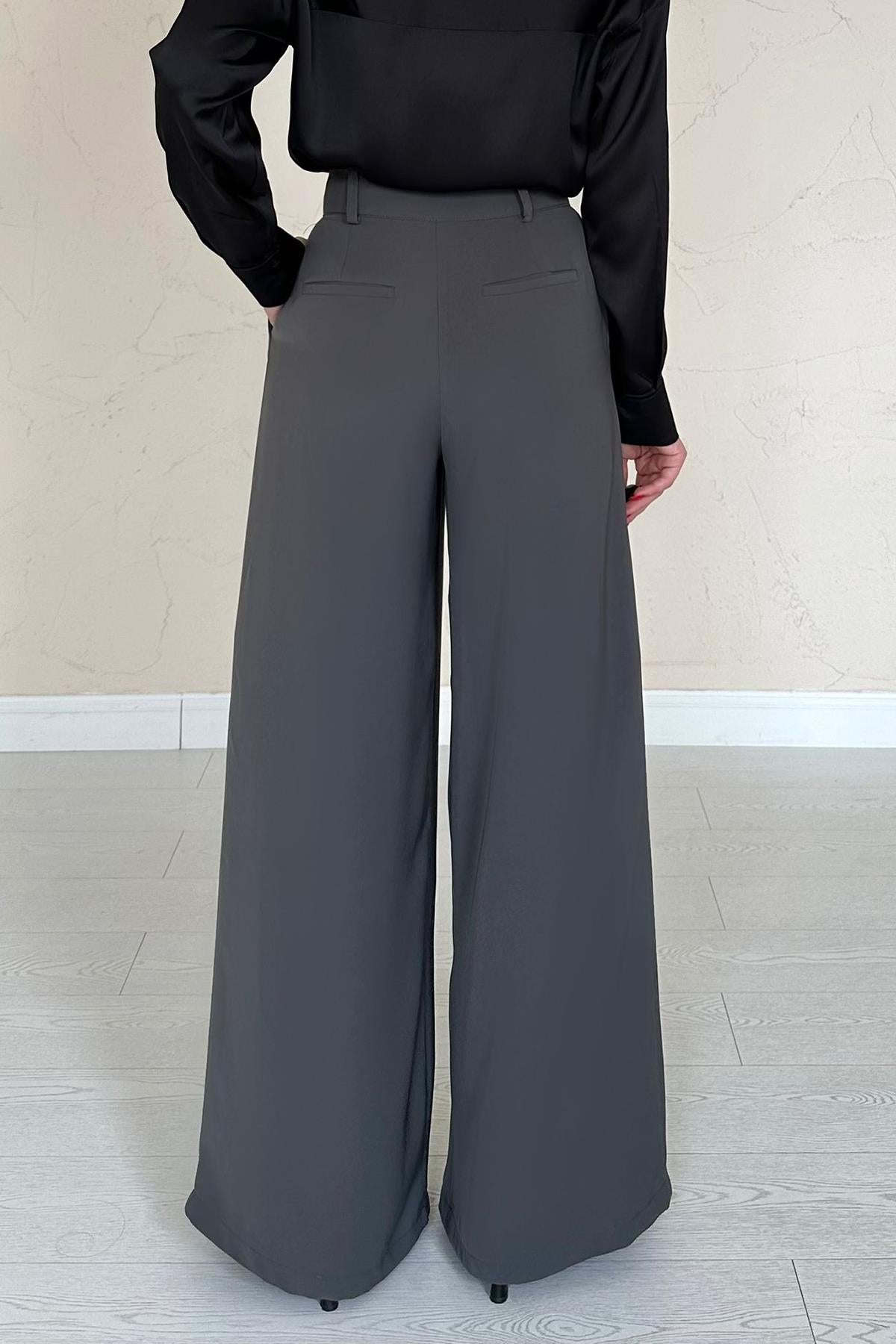 Toptan Füme Pileli Comfort Pantolon