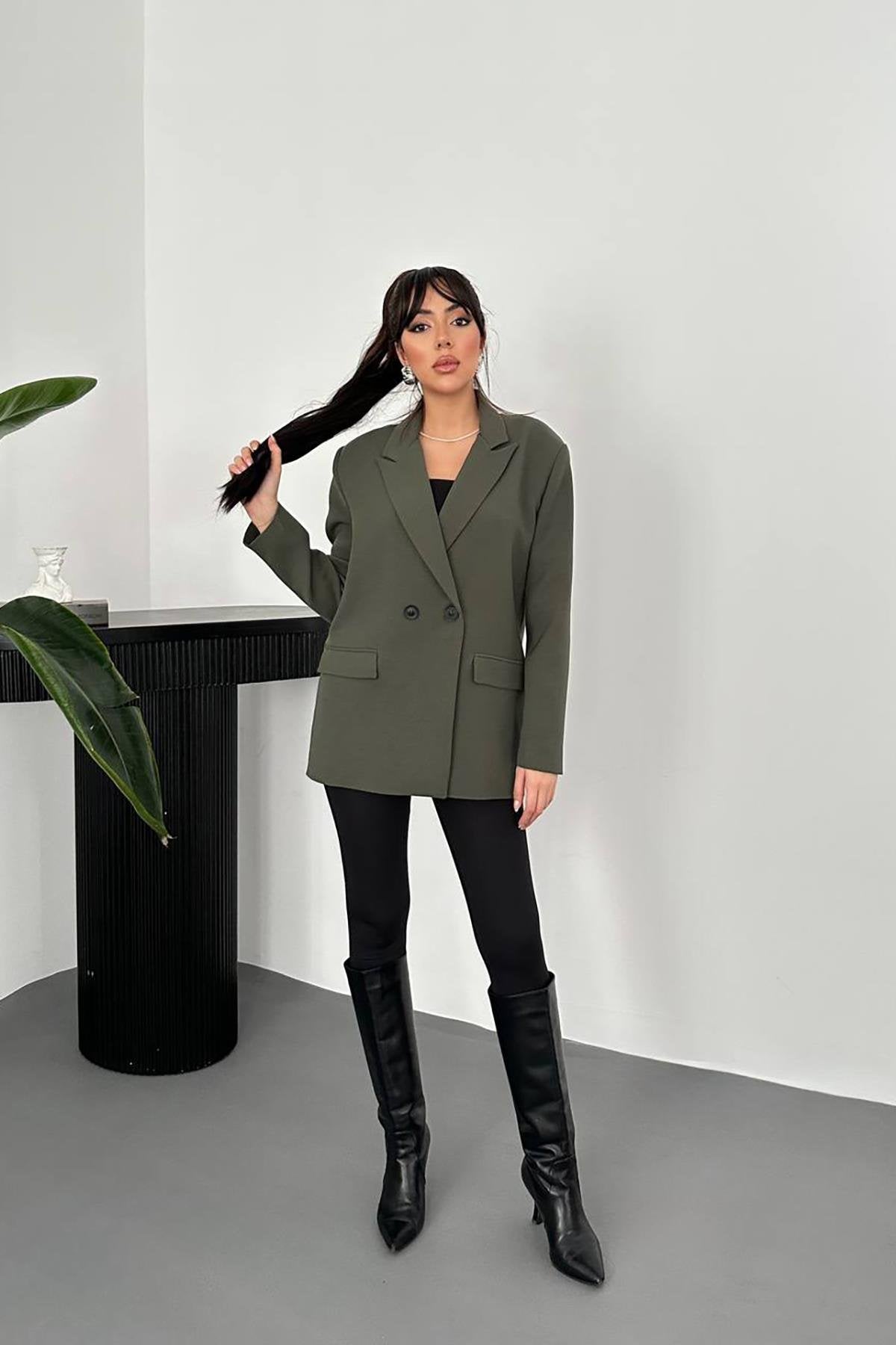 Toptan Haki Blazer Ceket