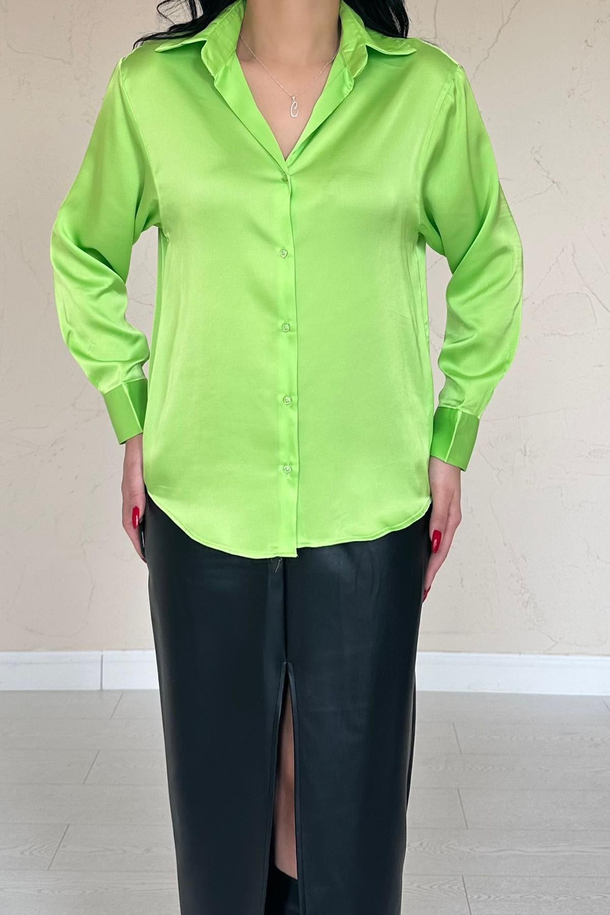 Toptan Neon Saten Gömlek