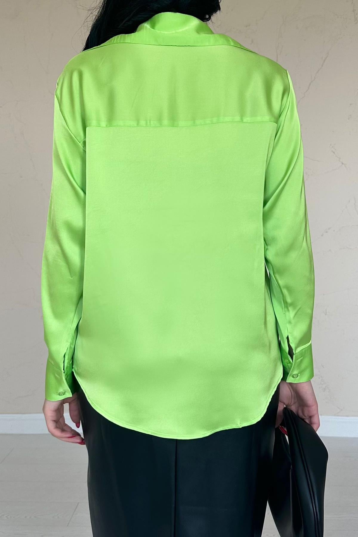 Toptan Neon Saten Gömlek