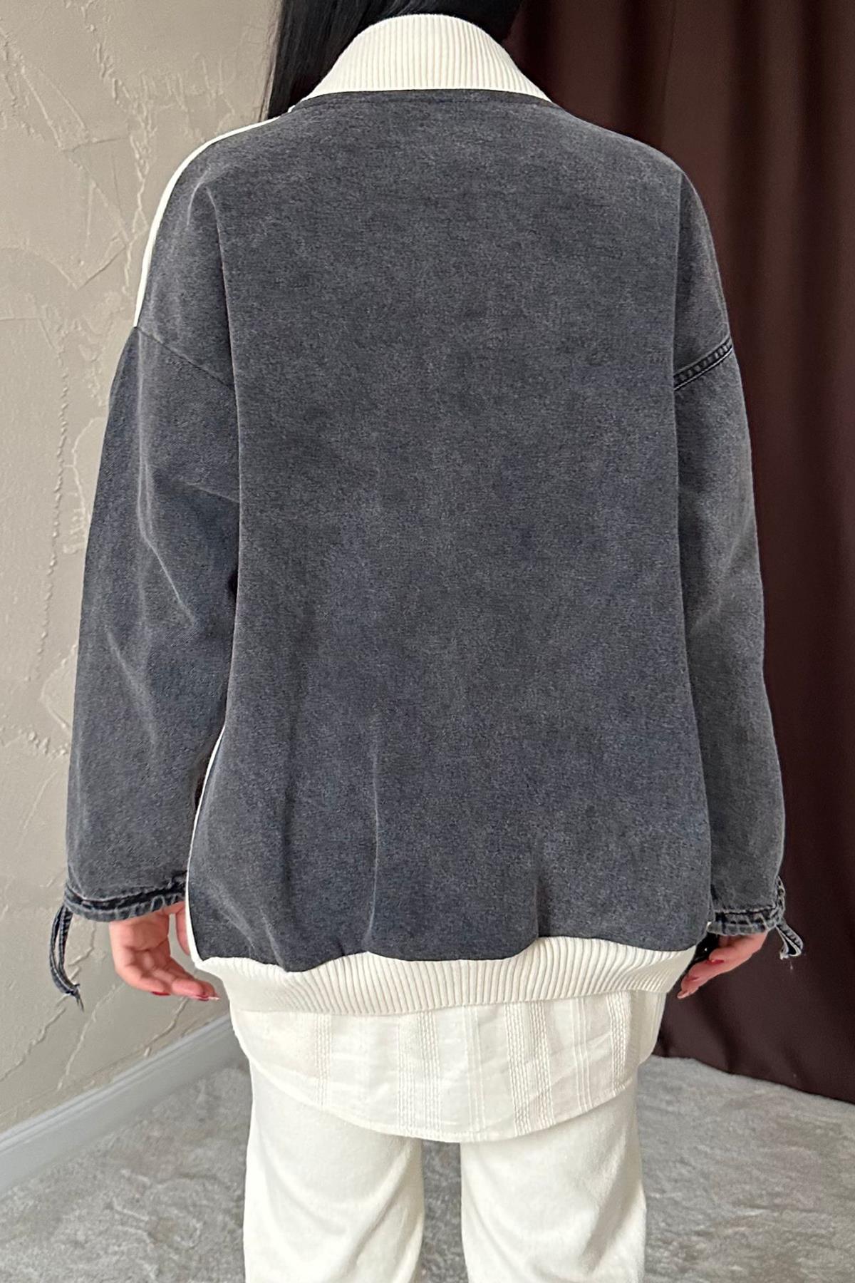 Toptan Siyah Garnili Kot Hırka