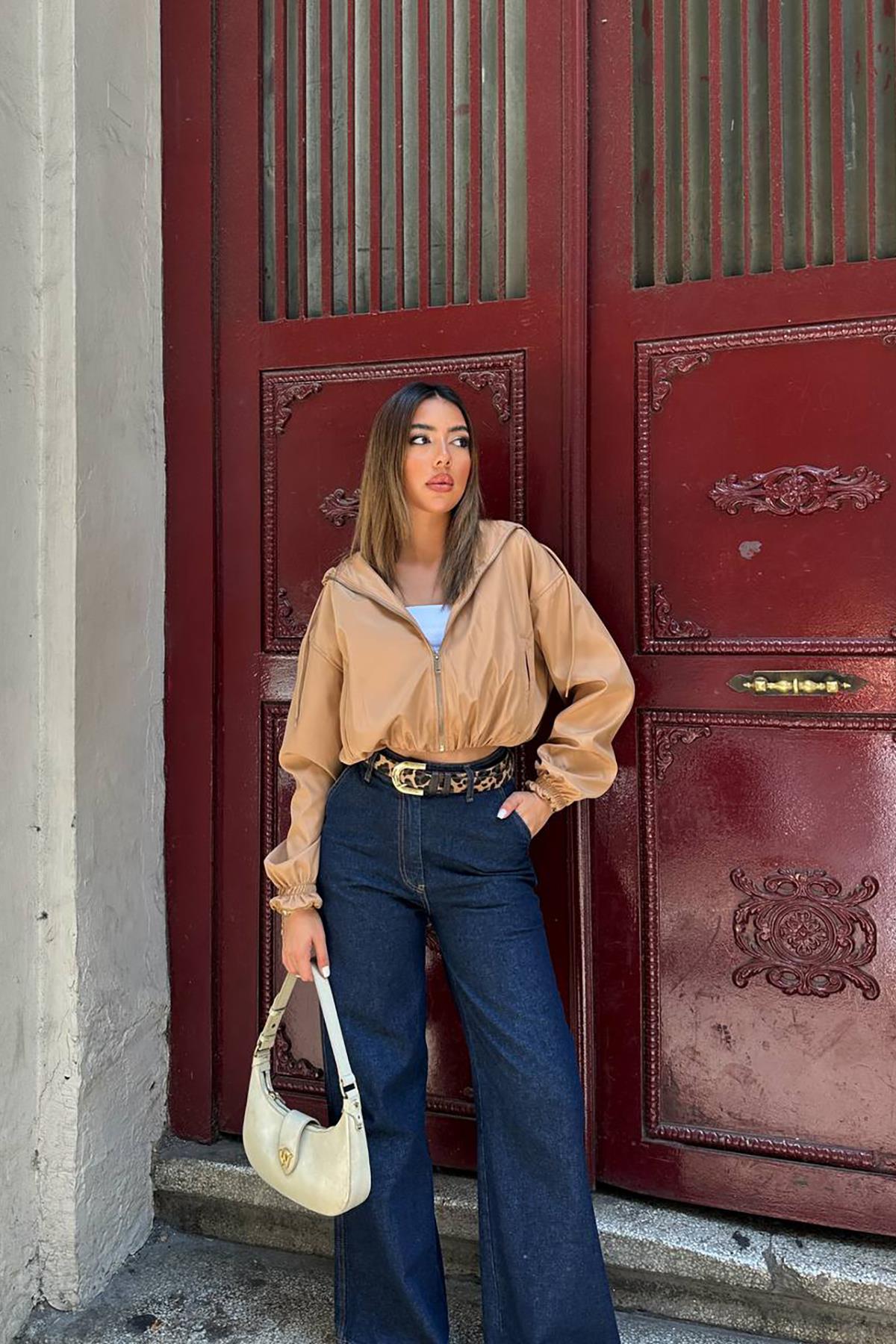 Toptan Vizon Kısa Fermuarlı Bomber Ceket