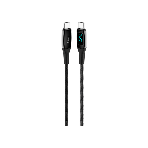 ttec AlumiCable LCD USB-C – USB-C 100W PD/QC 150cm Hızlı Şarj/Data Kablosu