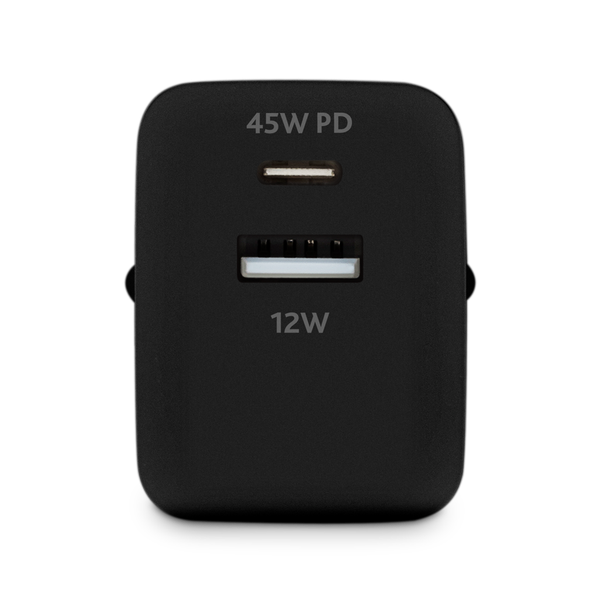 ttec SmartCharger Duo PD 45W Seyahat Hızlı Şarj Aleti USB-C+USB-A Siyah