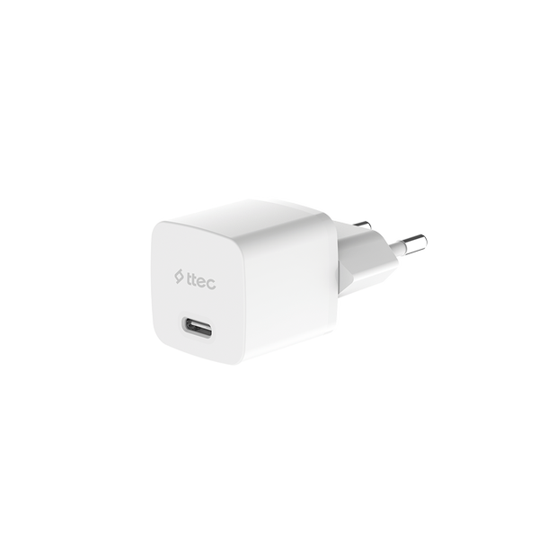 ttec SmartCharger GAN 30W PD Seyahat Hızlı Şarj Aleti + USB-C - USB-C 3A Kablo Beyaz