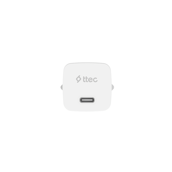 ttec SmartCharger GAN 30W PD Seyahat Hızlı Şarj Aleti + USB-C - USB-C 3A Kablo Beyaz