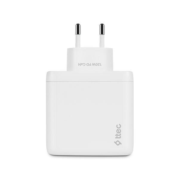 ttec SmartCharger Trio GAN 120W PD Seyahat Hızlı Şarj Aleti 2 USB-C+USB-A Beyaz