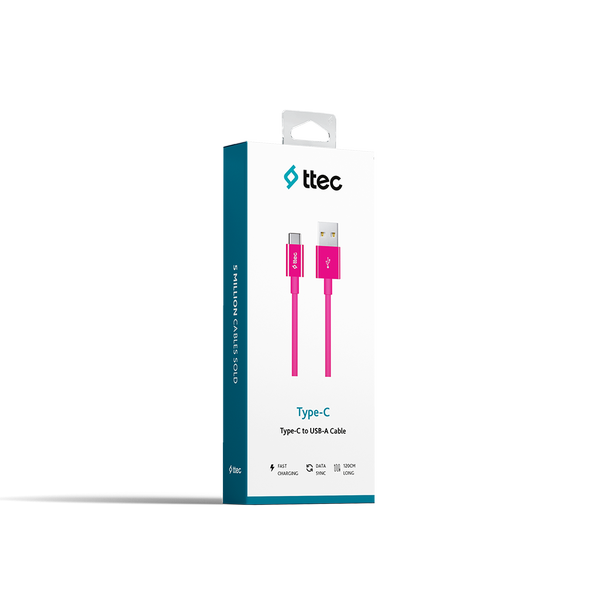 ttec USB-A - USB-C Şarj Kablosu Pembe