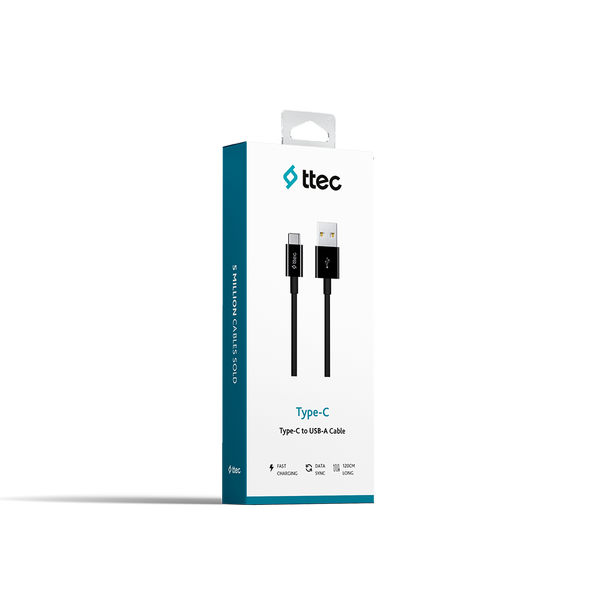 ttec USB-A - USB-C Şarj Kablosu Siyah