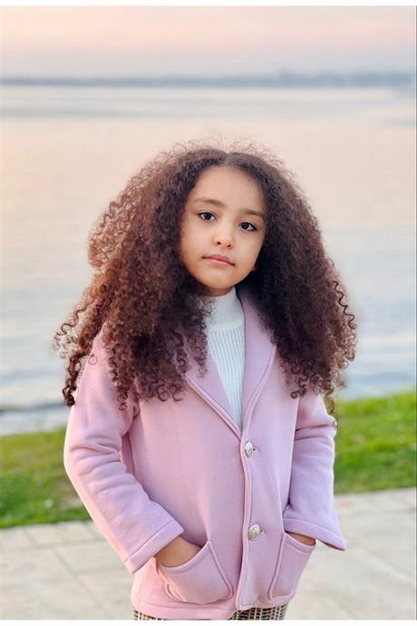 Unısex 3 Iplik Şardonlu Blazer Ceket Pembe 8 Yaş