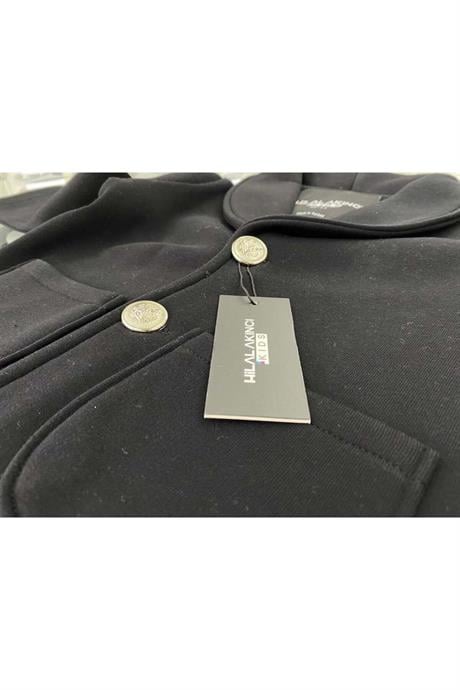 Unısex 3 Iplik Şardonlu Blazer Ceket Siyah 6 Yaş