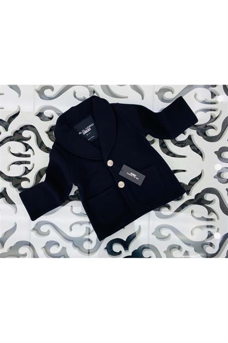 Unısex 3 Iplik Şardonlu Blazer Ceket Siyah 12 Yaş