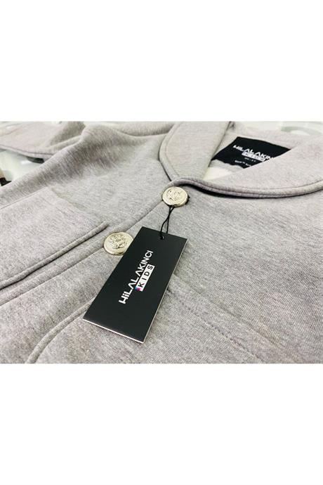 Unısex 3 Iplik Şardonlu Blazer Ceket Gri 6 Yaş
