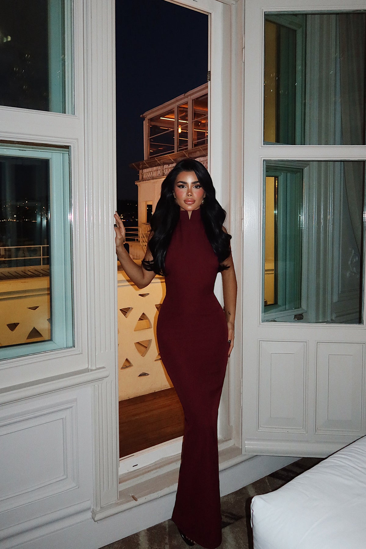 Vişne Çürüğü Doria Uzun Elbise ATE-3614