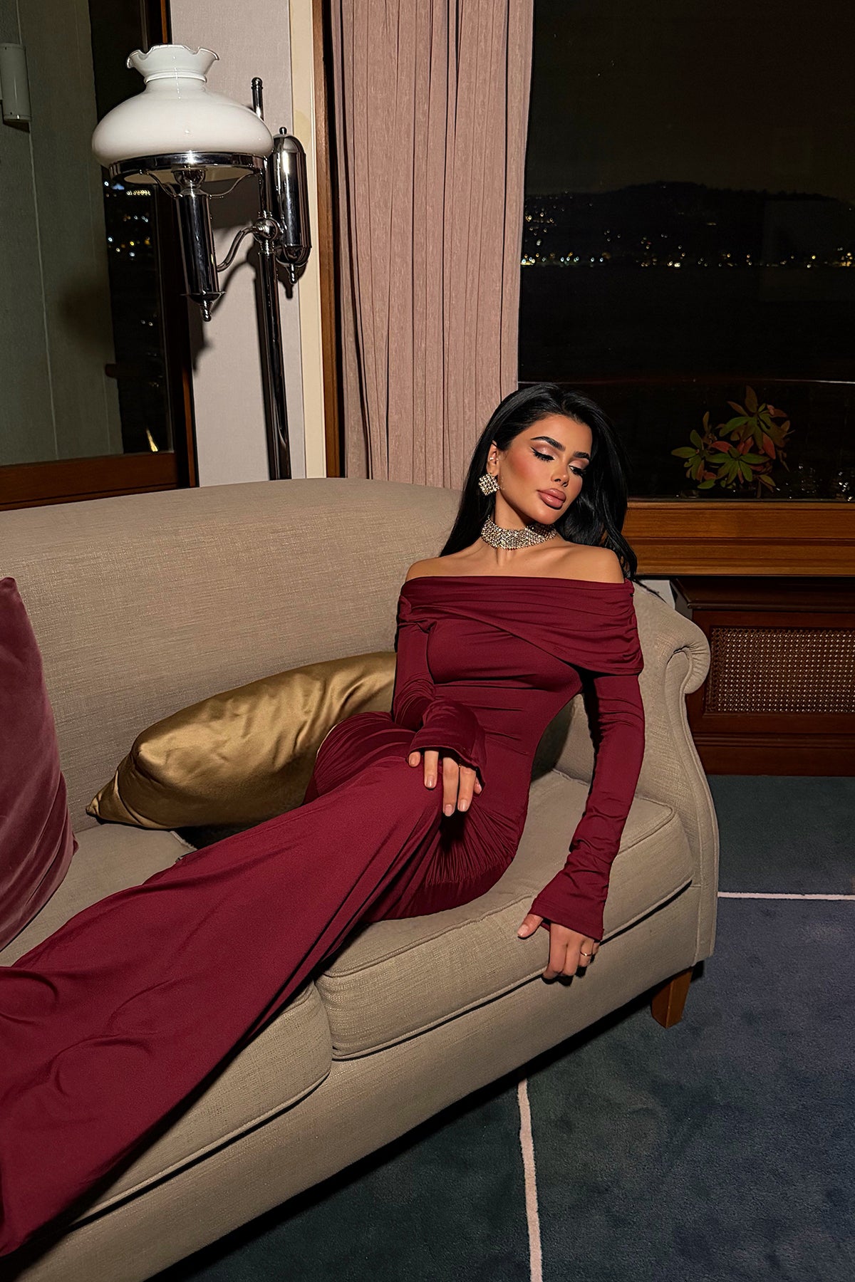 Vişne Çürüğü Eywa Uzun Elbise ATE-4002