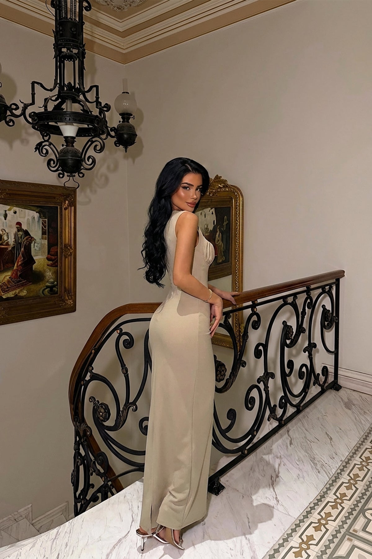 Vizon Shawly Uzun Elbise ATE-3471