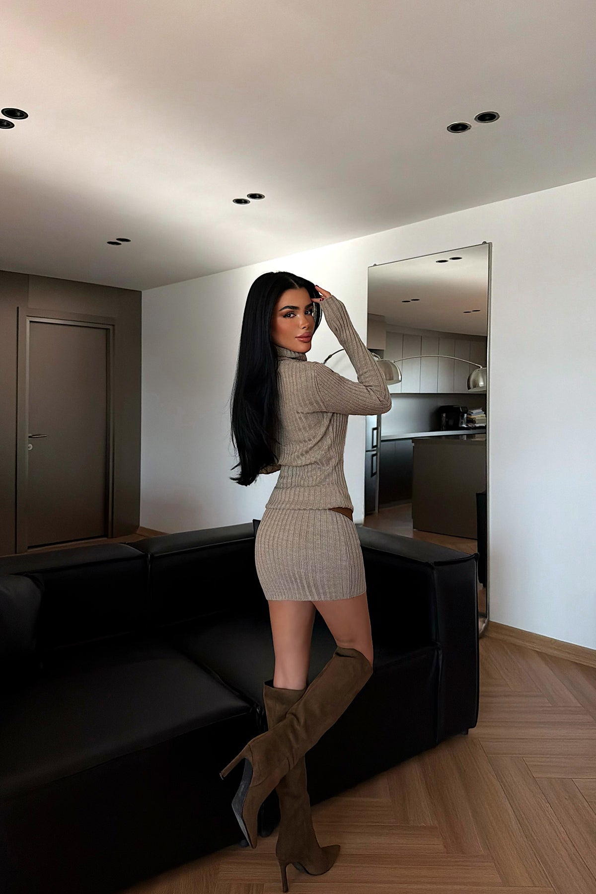 Vizon Zurih Triko Elbise ATE-4428