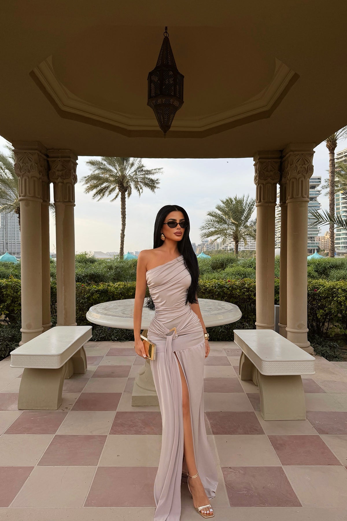 Vizon Nicolette Uzun Yırtmaçlı Elbise ATE-4595