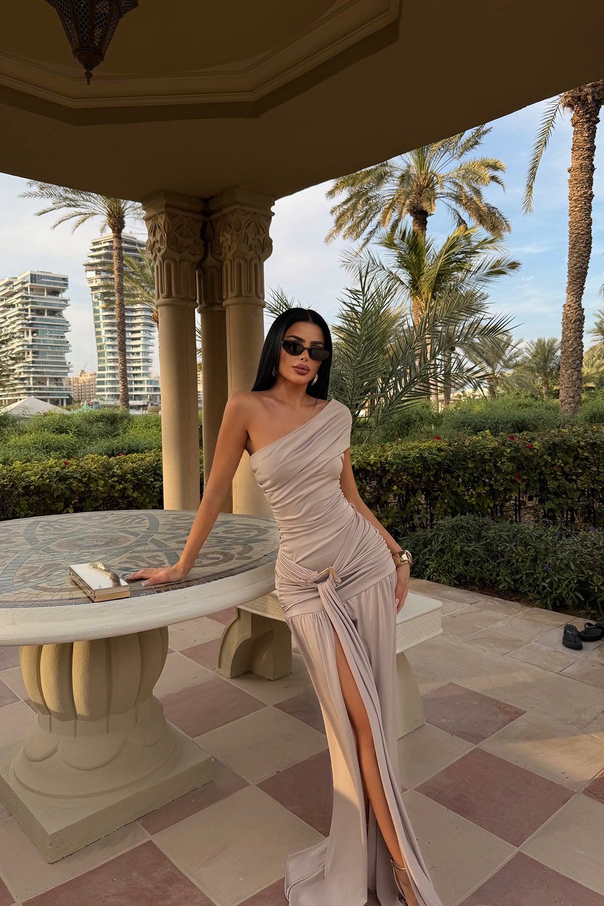 Vizon Nicolette Uzun Yırtmaçlı Elbise ATE-4595