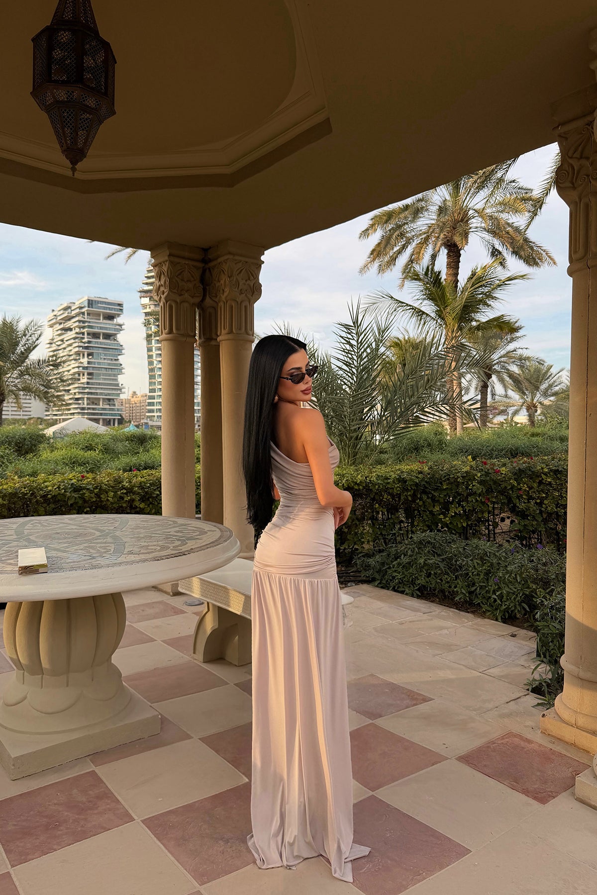 Vizon Nicolette Uzun Yırtmaçlı Elbise ATE-4595