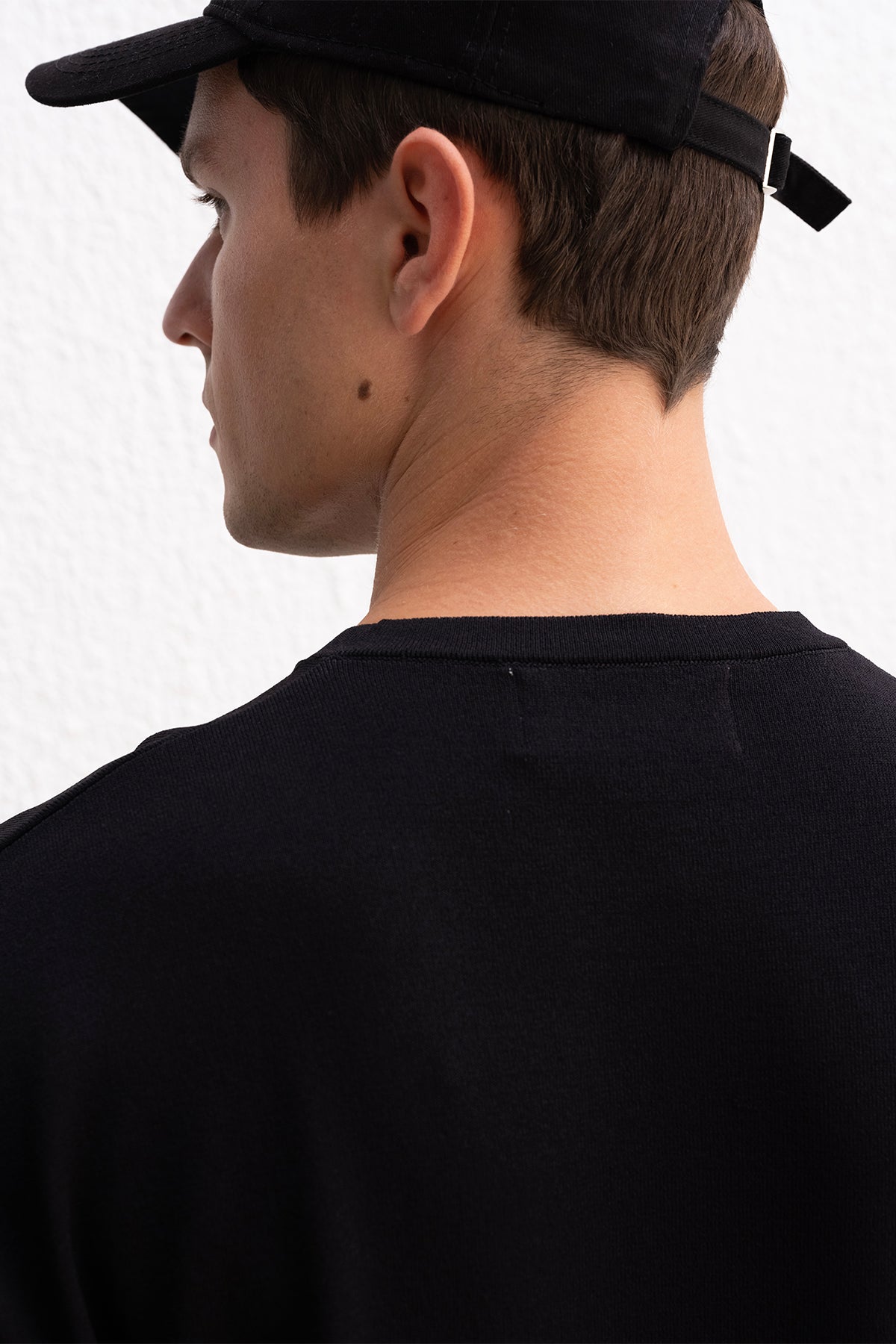 YARIM PATLI TRİKO SİYAH T-SHIRT - SİYAH L