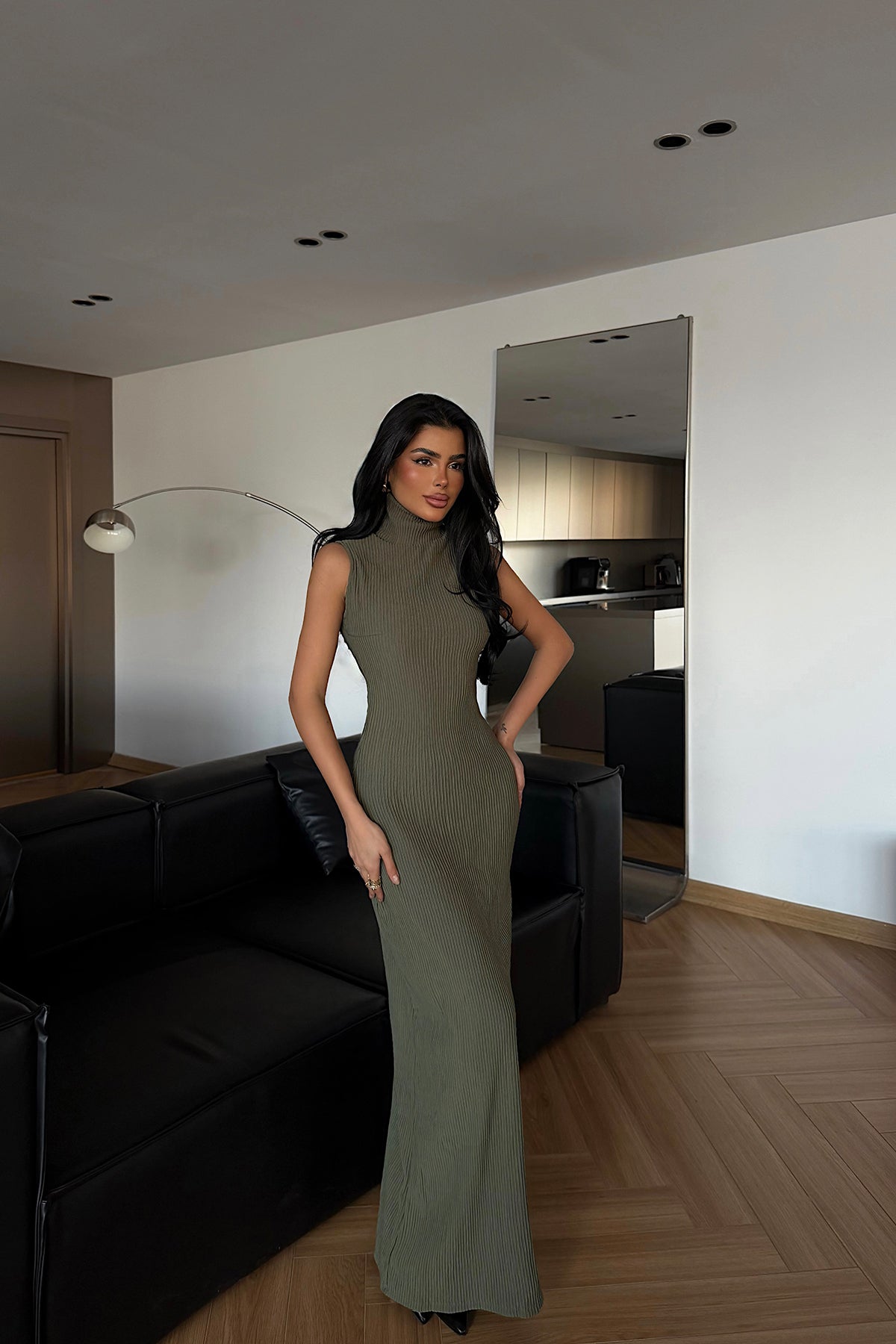 Yeşil Jila Uzun Elbise ATE-1870