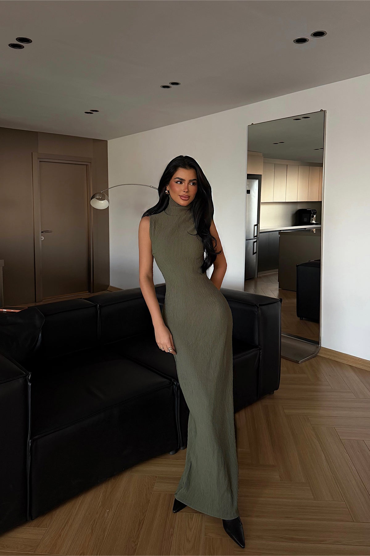 Yeşil Jila Uzun Elbise ATE-1870