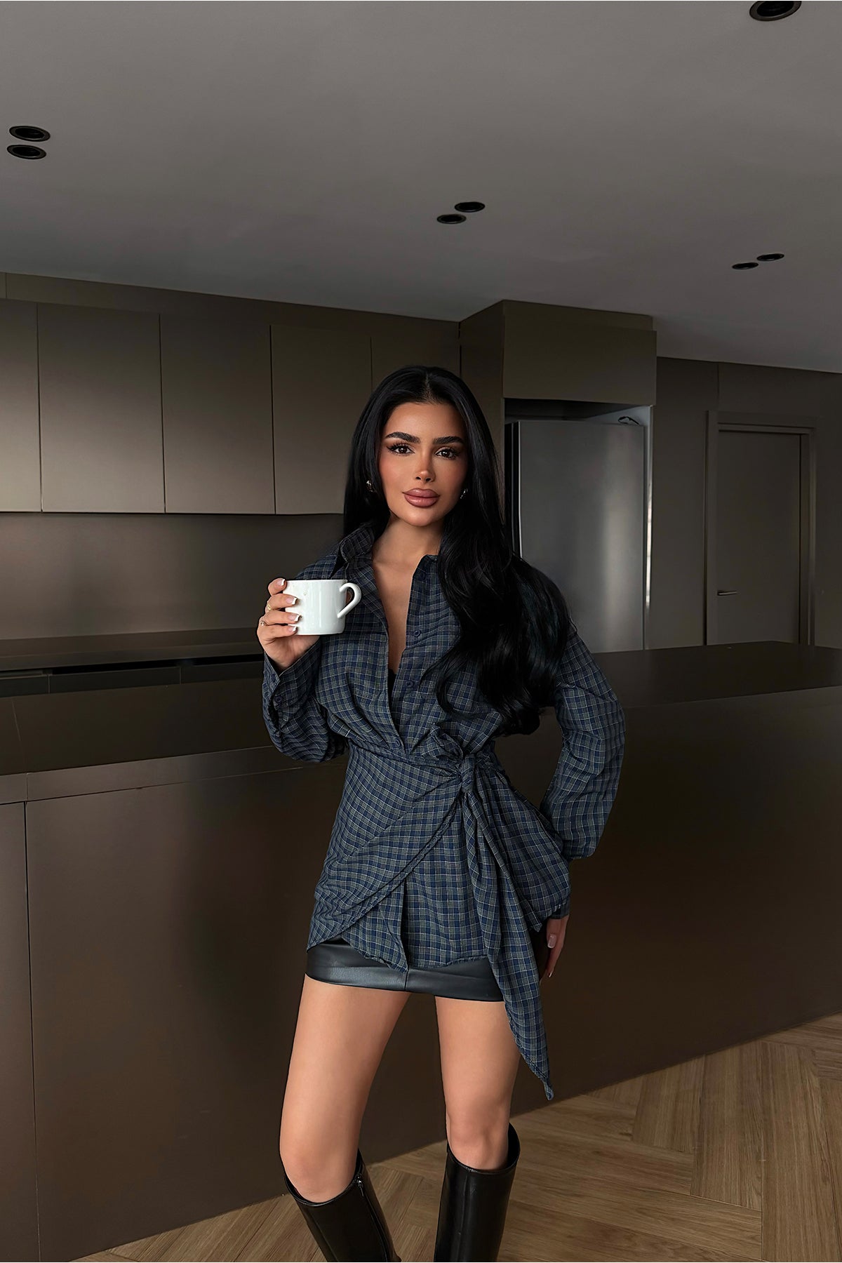 Yeşil Çizgili Ekose Gömlek ATE-4946