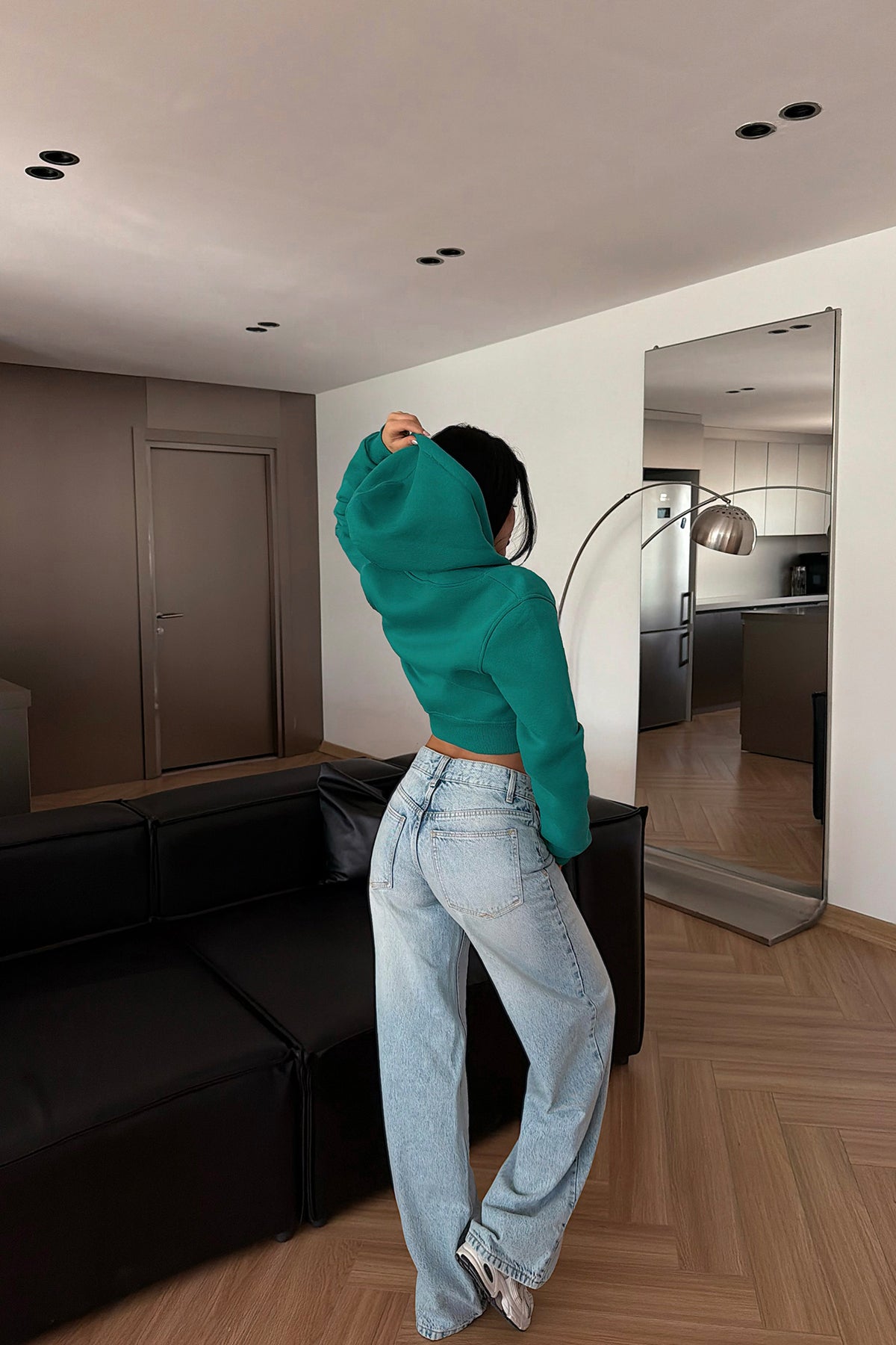 Yeşil Caiden Crop Hırka ATE-4860