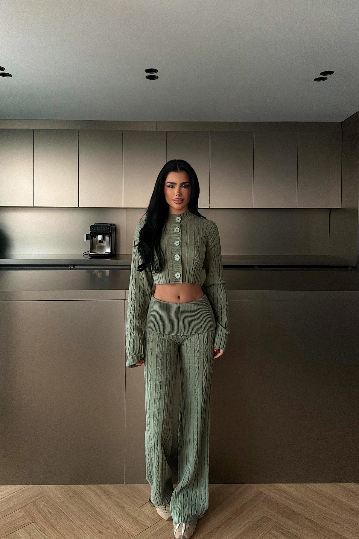 Yeşil Isobel Triko Takım ATE-4498