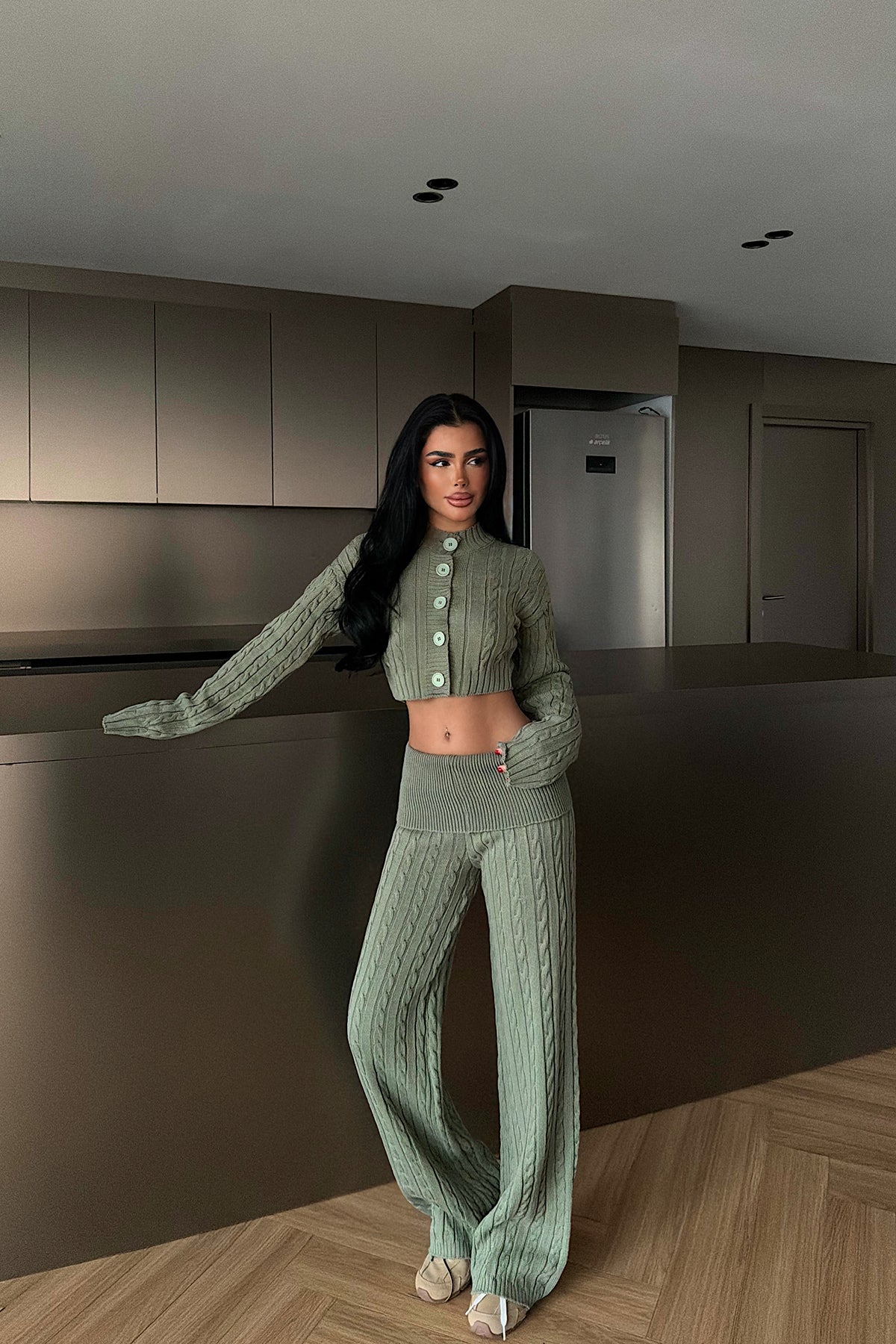 Yeşil Isobel Triko Takım ATE-4498