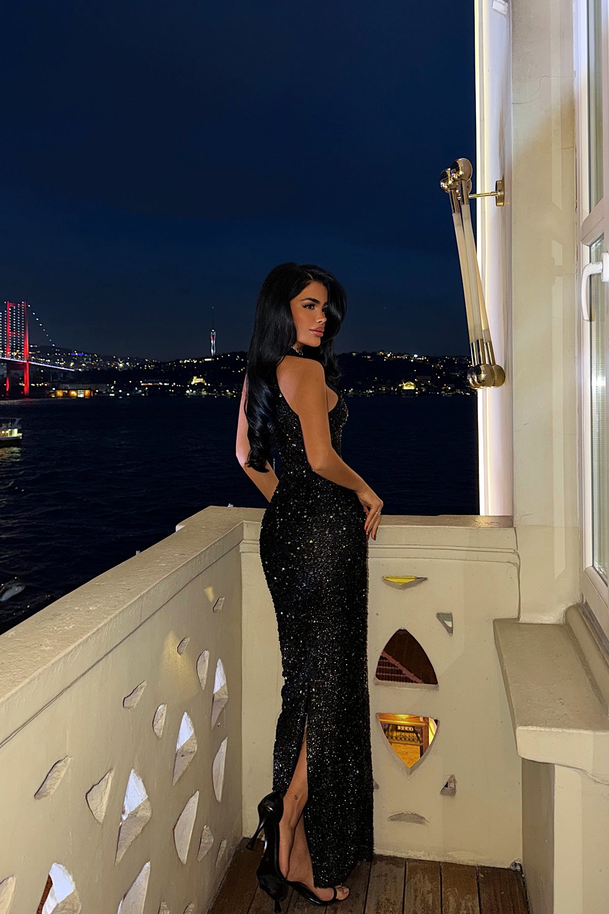 Yeşil Shion Payetli Elbise ATE-4372