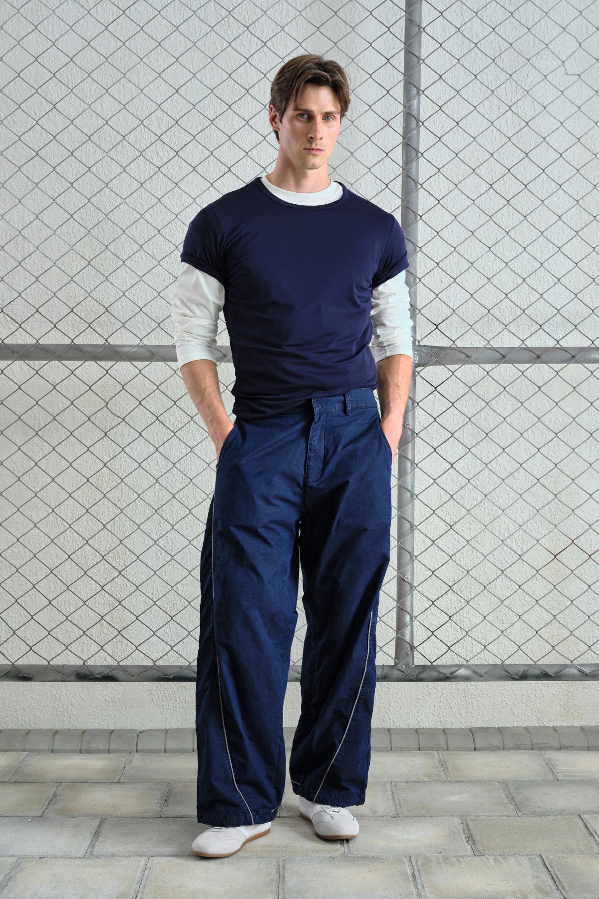 YIKAMALI TRACK LACİVERT PANTOLON