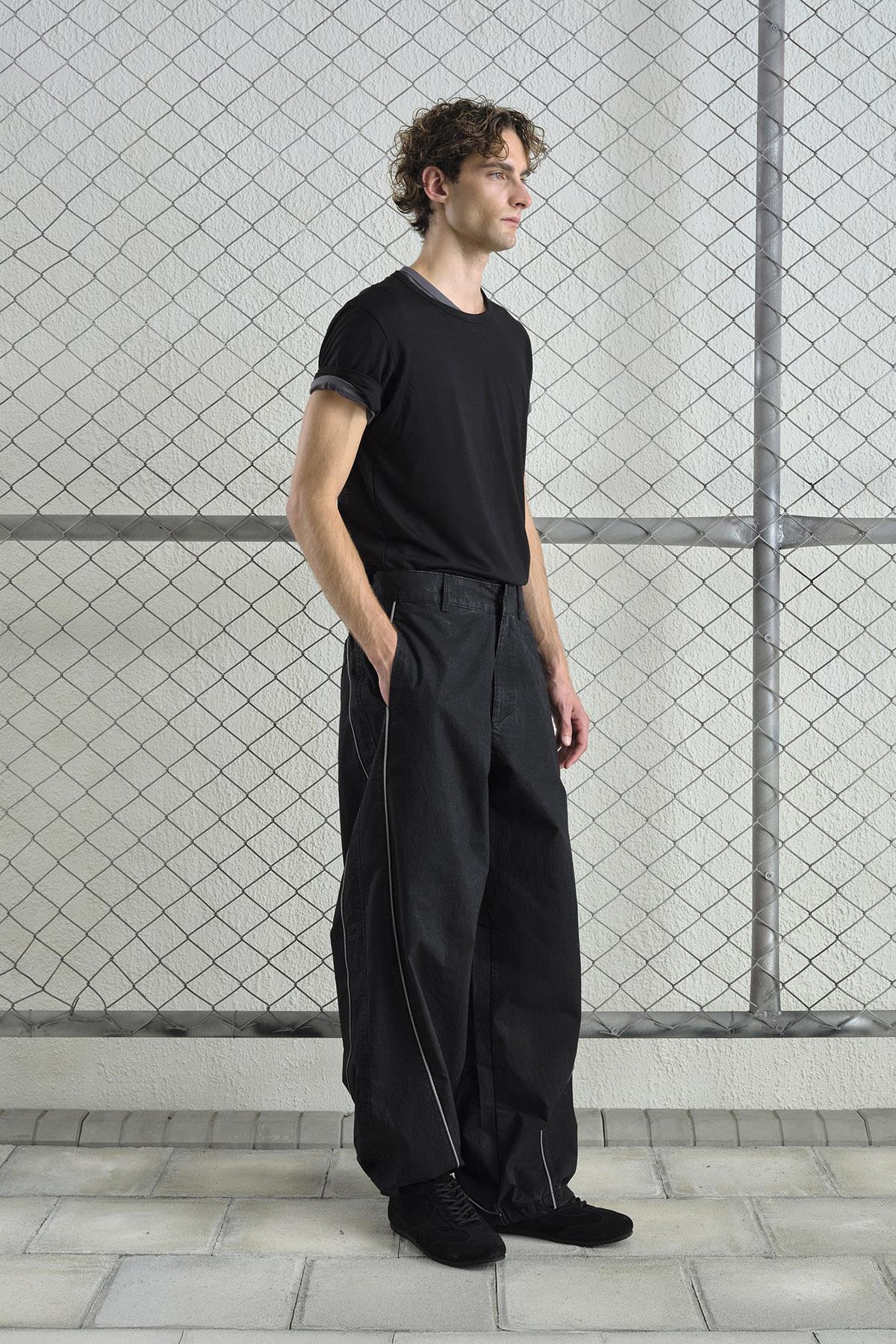 YIKAMALI TRACK SİYAH PANTOLON